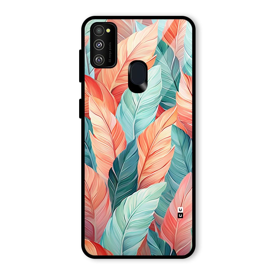 Amazing Colorful Leaves Glass Back Case for Galaxy M30s