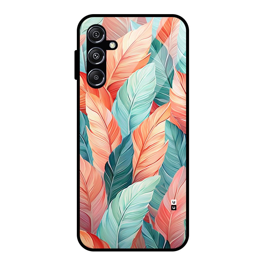 Amazing Colorful Leaves Glass Back Case for Galaxy M34 5G
