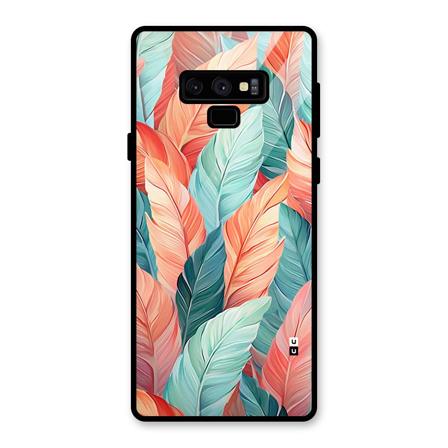 Amazing Colorful Leaves Glass Back Case for Galaxy Note 9