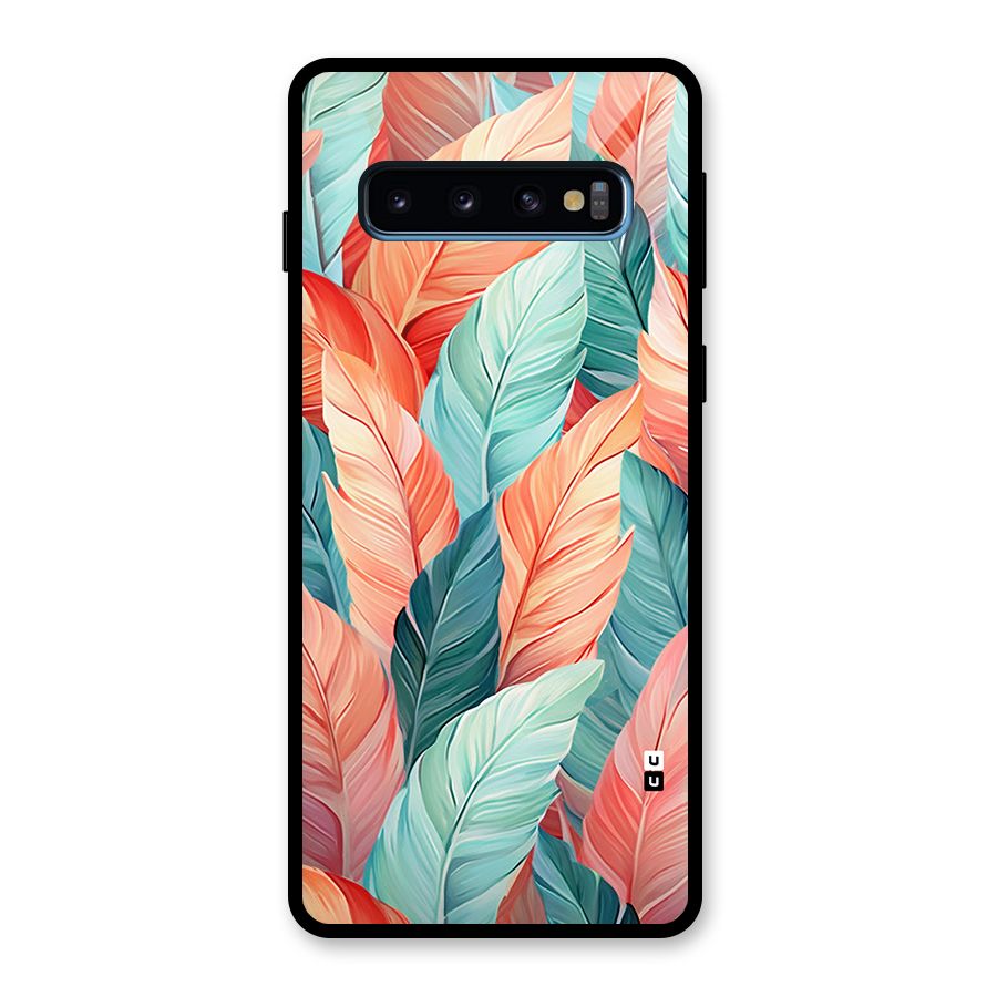 Amazing Colorful Leaves Glass Back Case for Galaxy S10