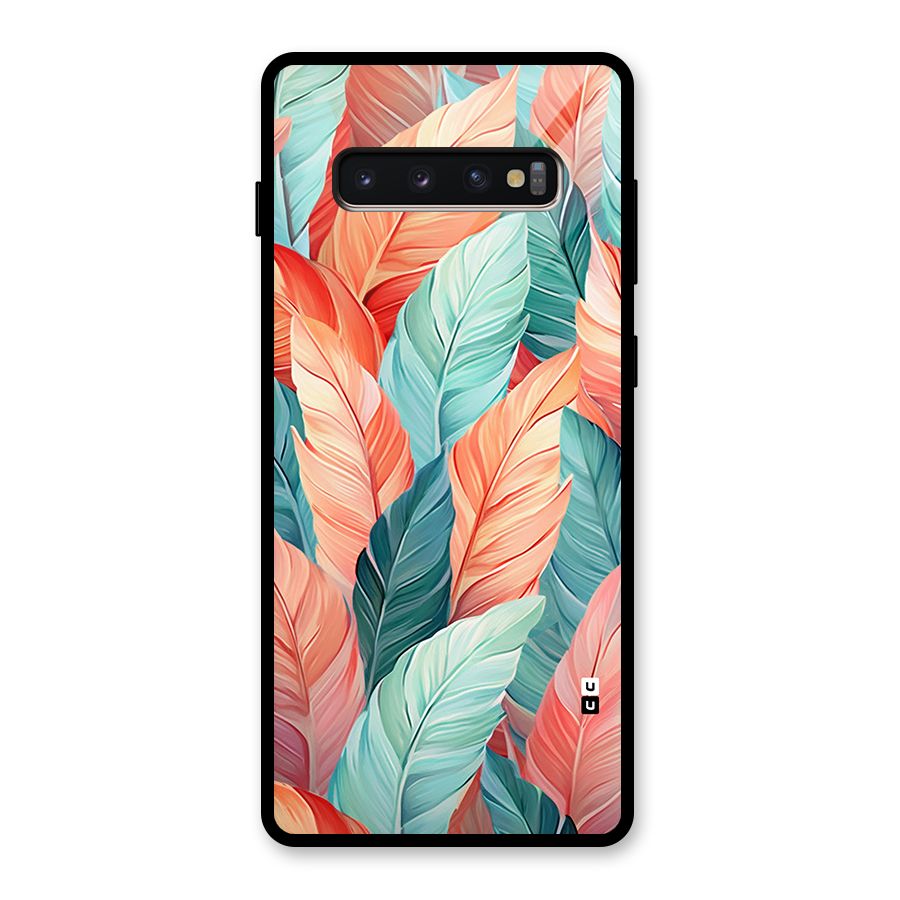 Amazing Colorful Leaves Glass Back Case for Galaxy S10 Plus