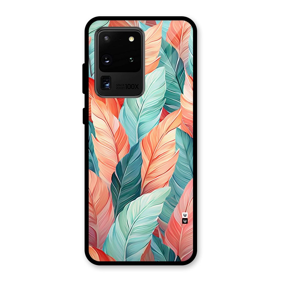 Amazing Colorful Leaves Glass Back Case for Galaxy S20 Ultra