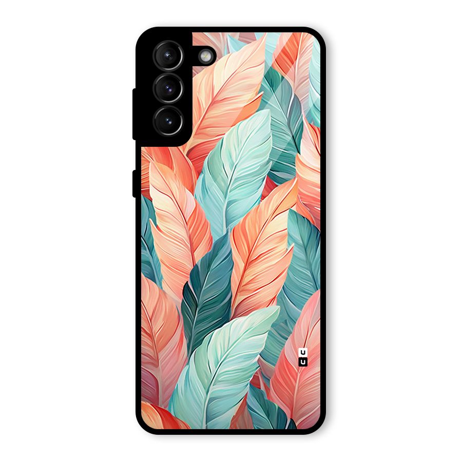 Amazing Colorful Leaves Glass Back Case for Galaxy S21 Plus