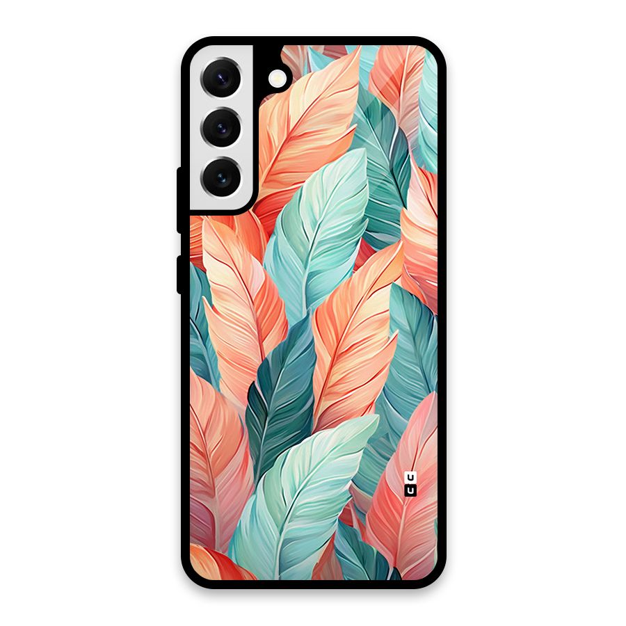 Amazing Colorful Leaves Glass Back Case for Galaxy S22 Plus 5G