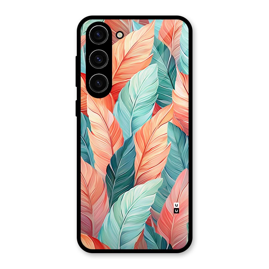 Amazing Colorful Leaves Glass Back Case for Galaxy S23 Plus