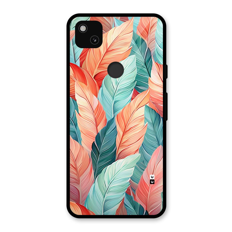 Amazing Colorful Leaves Glass Back Case for Google Pixel 4a