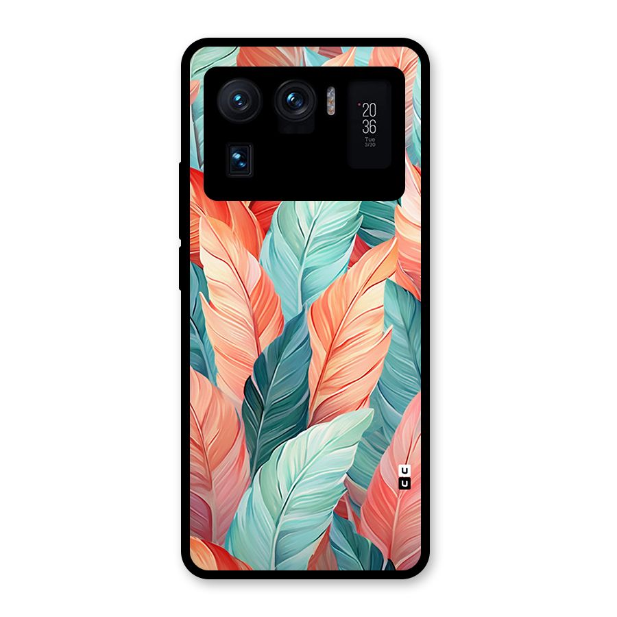 Amazing Colorful Leaves Glass Back Case for Mi 11 Ultra