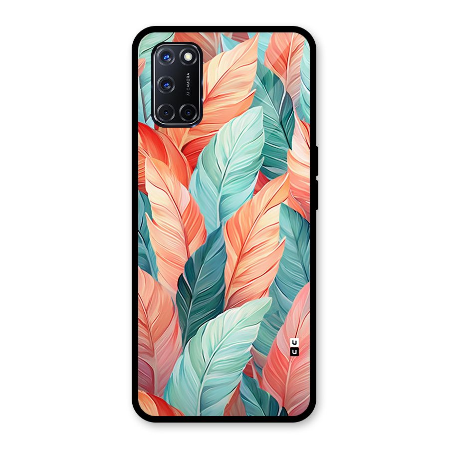 Amazing Colorful Leaves Glass Back Case for Oppo A52
