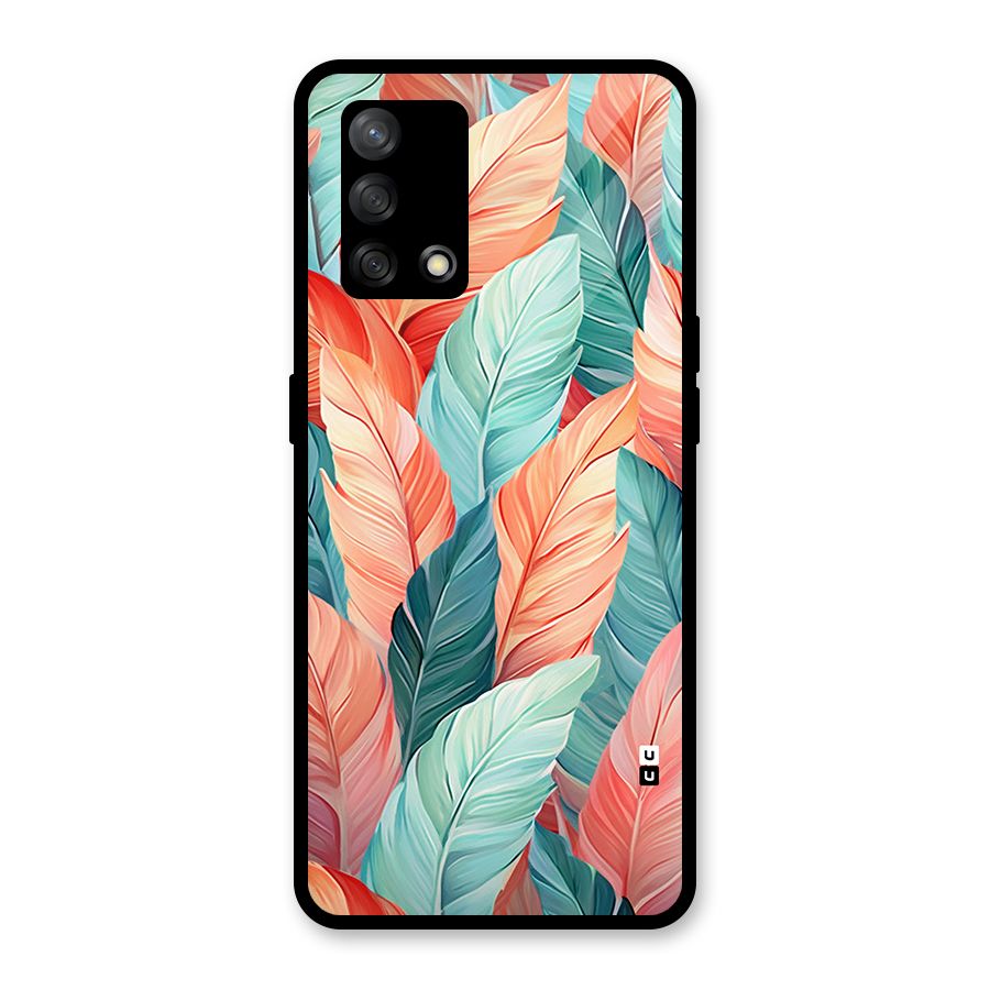 Amazing Colorful Leaves Glass Back Case for Oppo F19