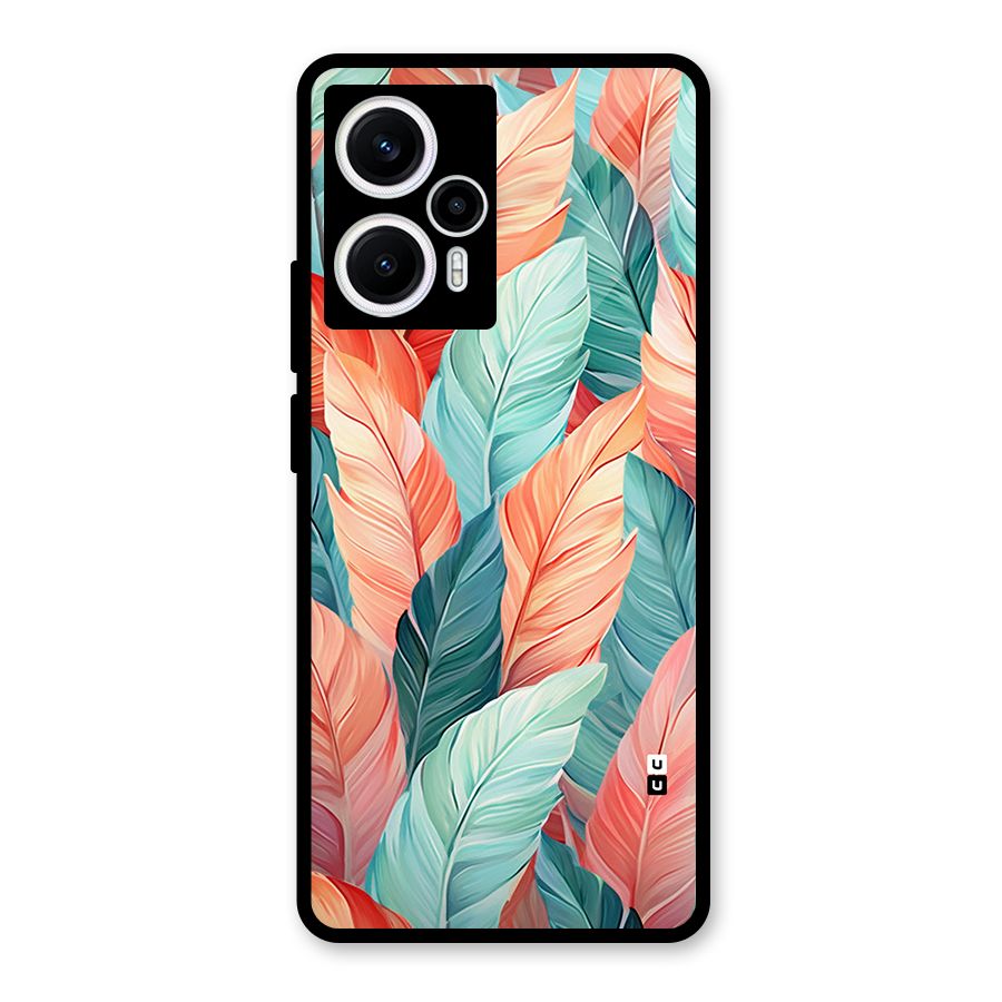 Amazing Colorful Leaves Glass Back Case for Poco F5