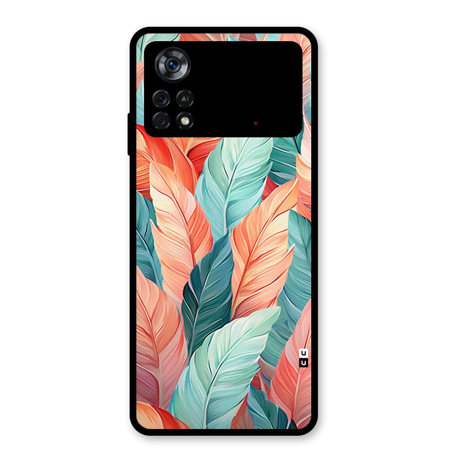 Amazing Colorful Leaves Glass Back Case for Poco X4 Pro 5G