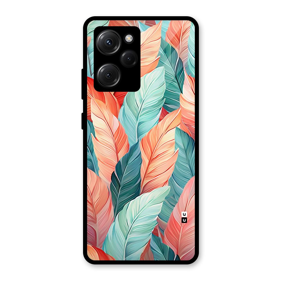 Amazing Colorful Leaves Glass Back Case for Poco X5 Pro