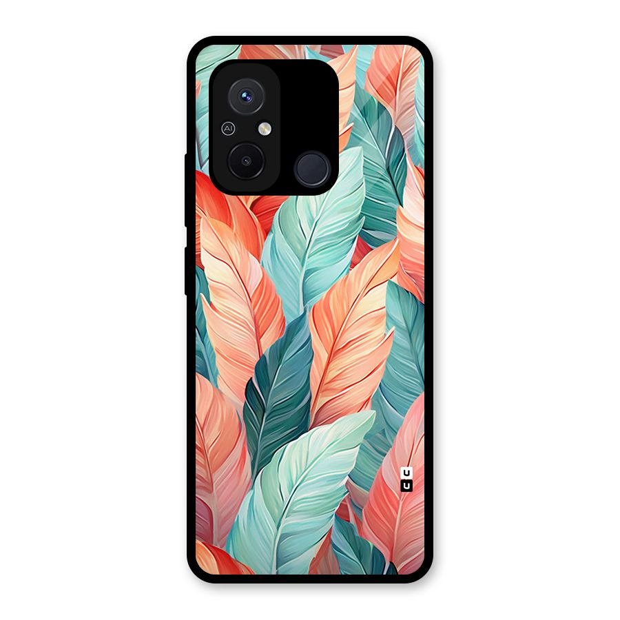 Amazing Colorful Leaves Glass Back Case for Redmi 12C
