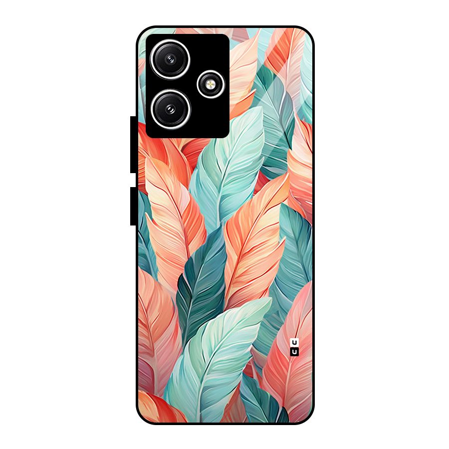 Amazing Colorful Leaves Glass Back Case for Redmi 12 5G