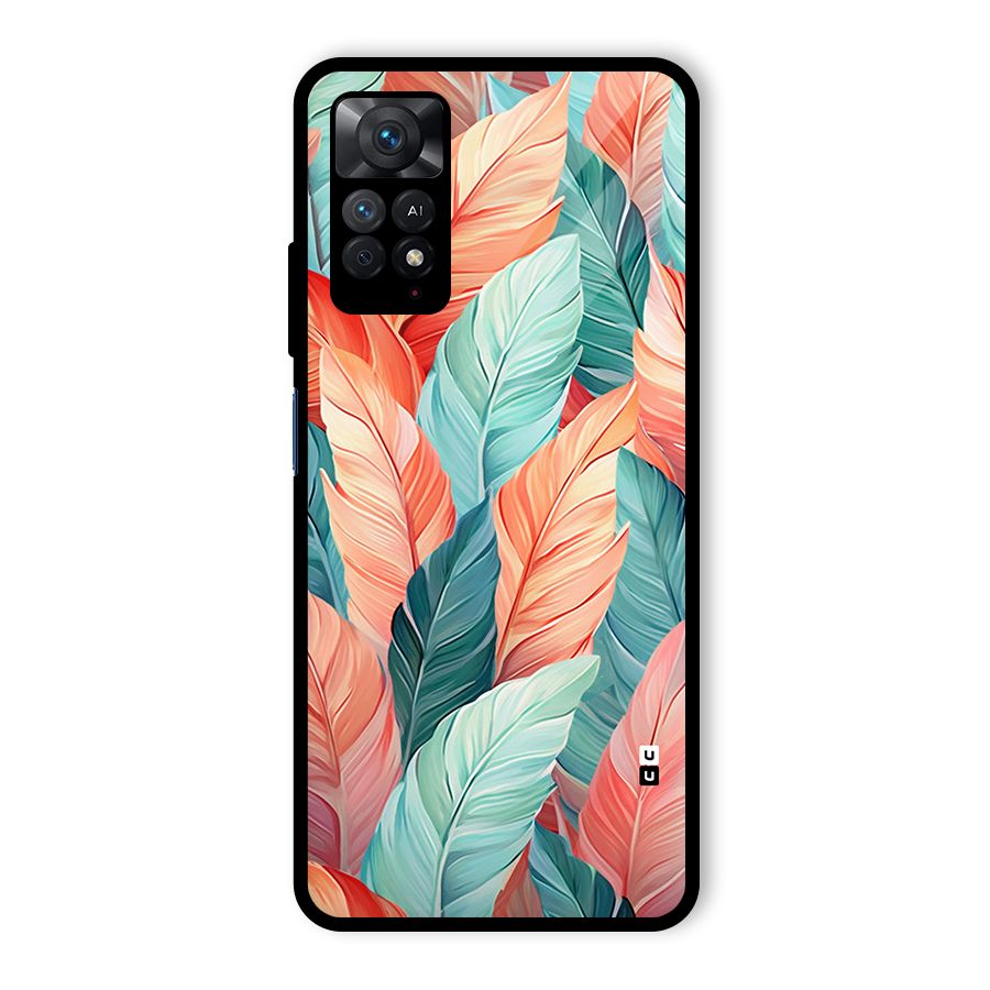 Amazing Colorful Leaves Glass Back Case for Redmi Note 11 Pro Plus 5G