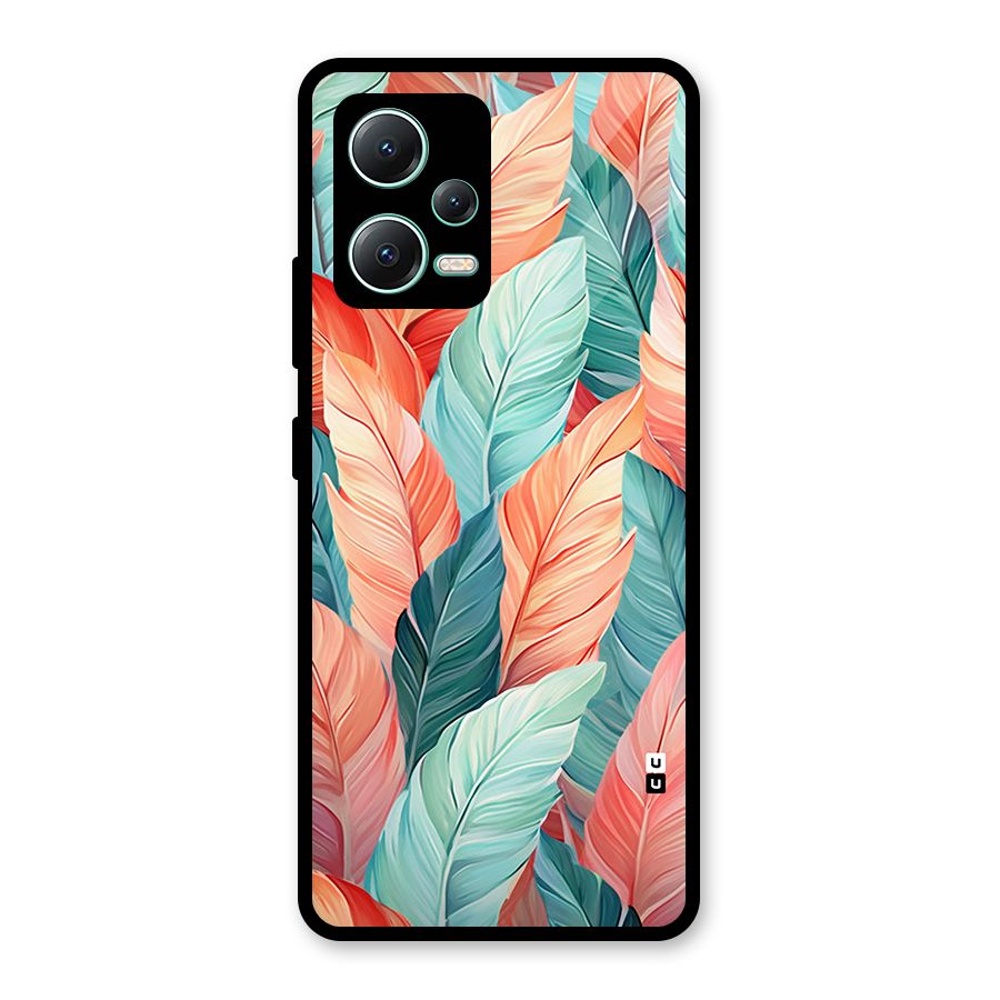 Amazing Colorful Leaves Glass Back Case for Redmi Note 12 5G