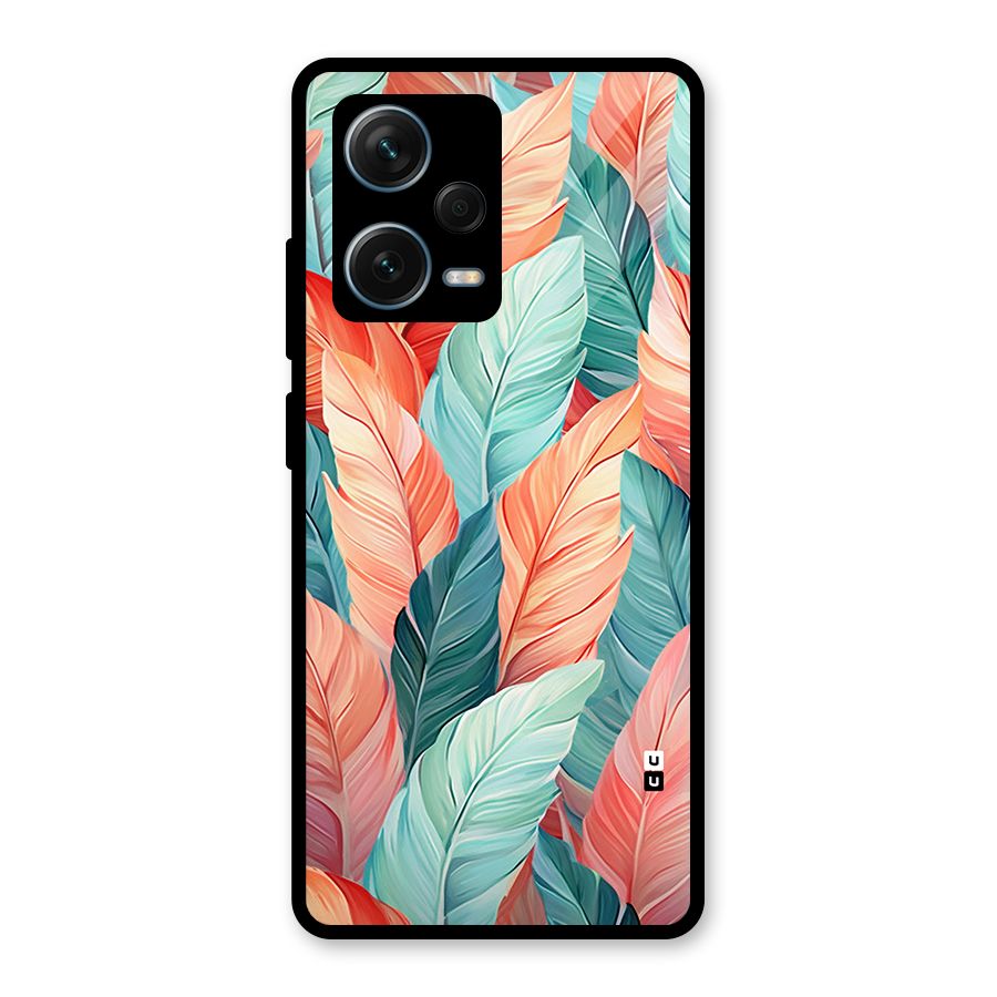 Amazing Colorful Leaves Glass Back Case for Redmi Note 12 Pro Plus 5G