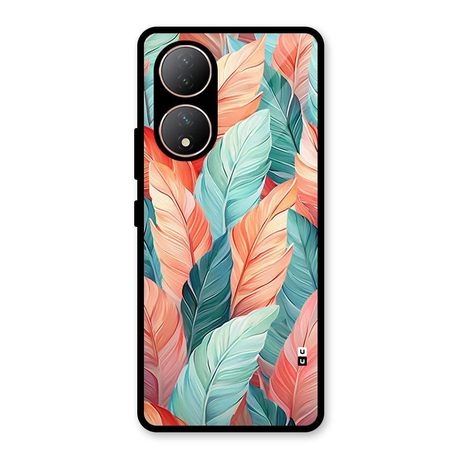 Amazing Colorful Leaves Glass Back Case for Vivo T2