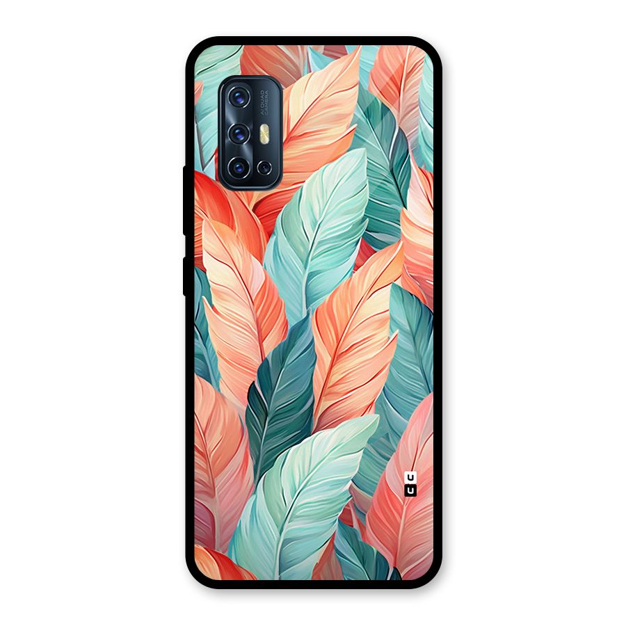 Amazing Colorful Leaves Glass Back Case for Vivo V17