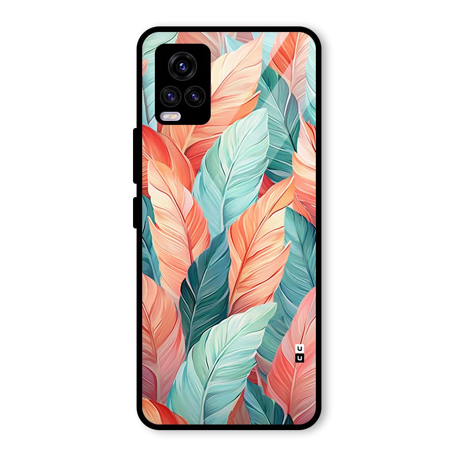 Amazing Colorful Leaves Glass Back Case for Vivo V20 2021