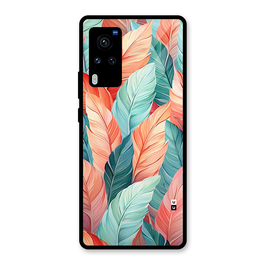 Amazing Colorful Leaves Glass Back Case for Vivo X60 Pro