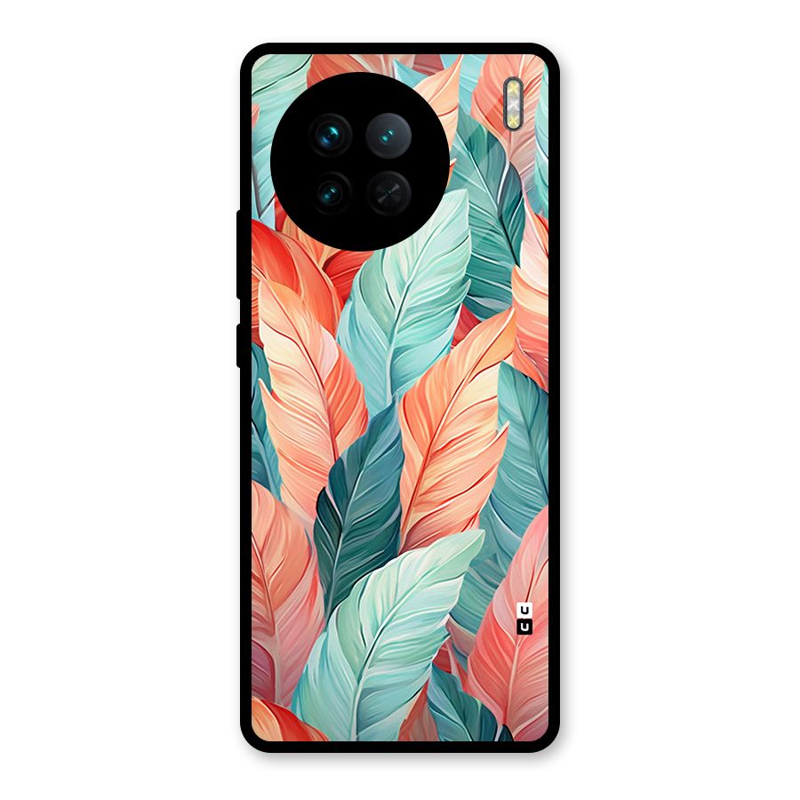 Amazing Colorful Leaves Glass Back Case for Vivo X90