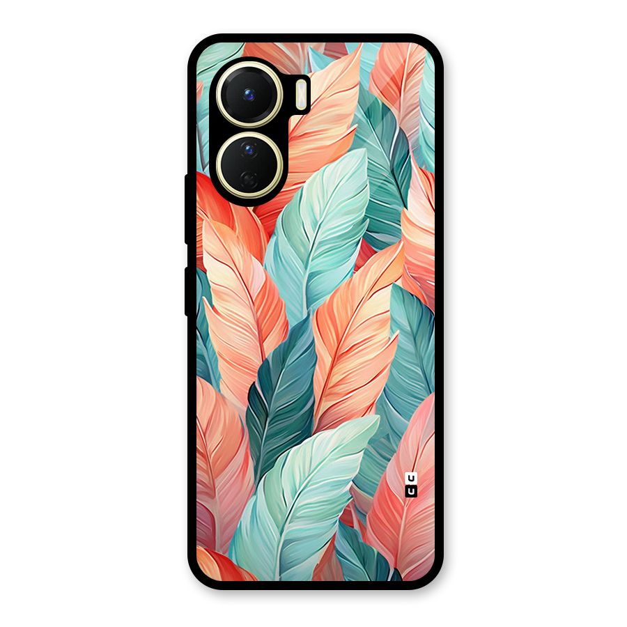 Amazing Colorful Leaves Glass Back Case for Vivo Y16