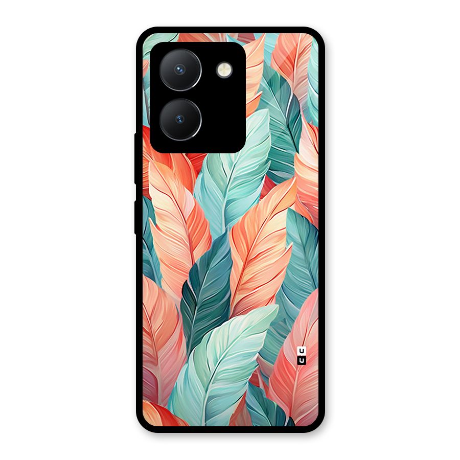 Amazing Colorful Leaves Glass Back Case for Vivo Y36