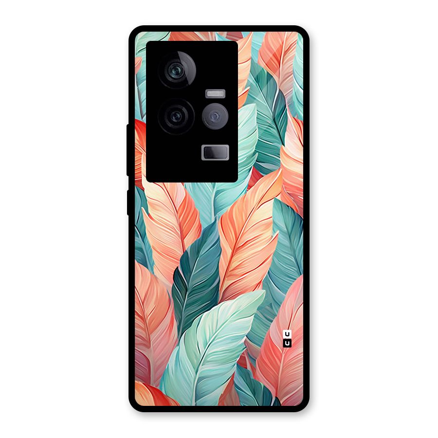 Amazing Colorful Leaves Glass Back Case for Vivo iQOO 11 5G