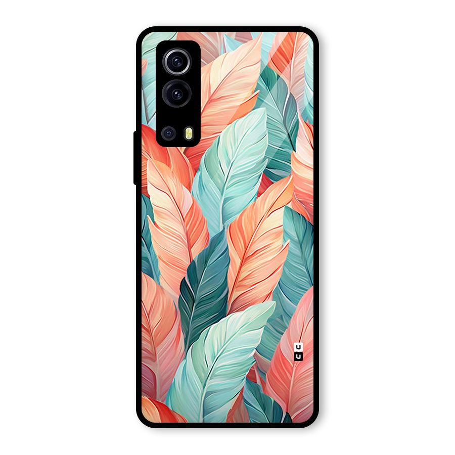 Amazing Colorful Leaves Glass Back Case for Vivo iQOO Z3