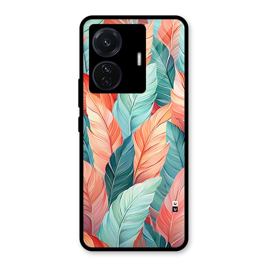 Amazing Colorful Leaves Glass Back Case for Vivo iQOO Z6 Pro