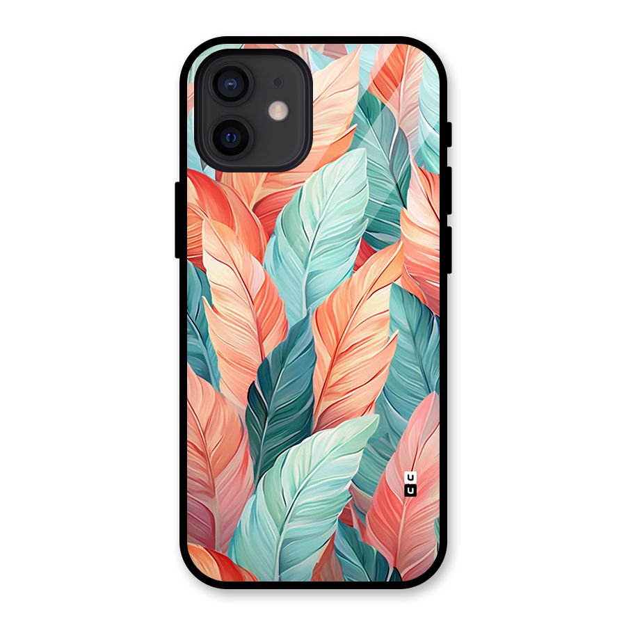 Amazing Colorful Leaves Glass Back Case for iPhone 12