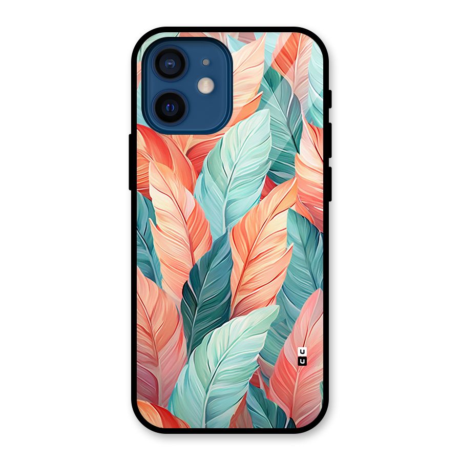 Amazing Colorful Leaves Glass Back Case for iPhone 12 Mini