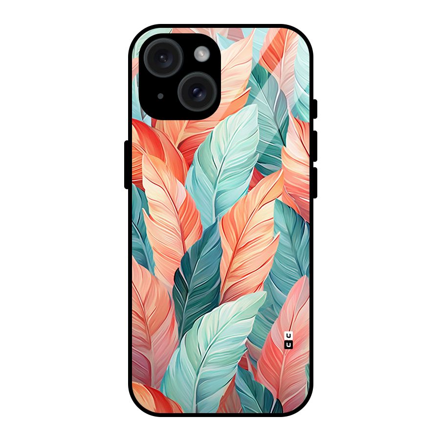 Amazing Colorful Leaves Glass Back Case for iPhone 15