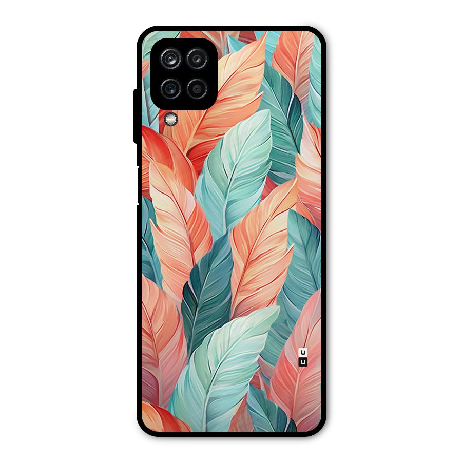 Amazing Colorful Leaves Metal Back Case for Galaxy A12
