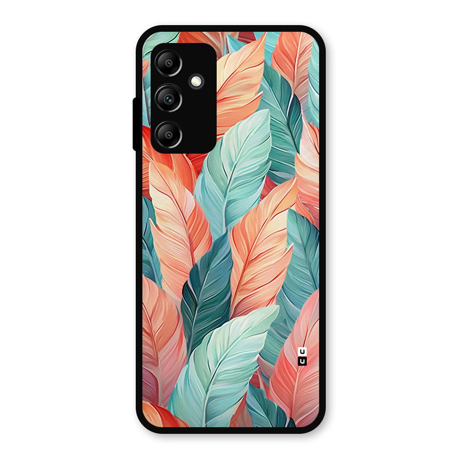 Amazing Colorful Leaves Metal Back Case for Galaxy A14 5G