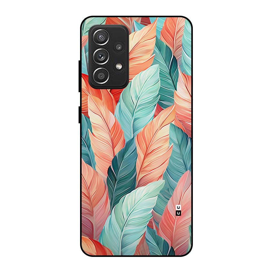 Amazing Colorful Leaves Metal Back Case for Galaxy A52s 5G