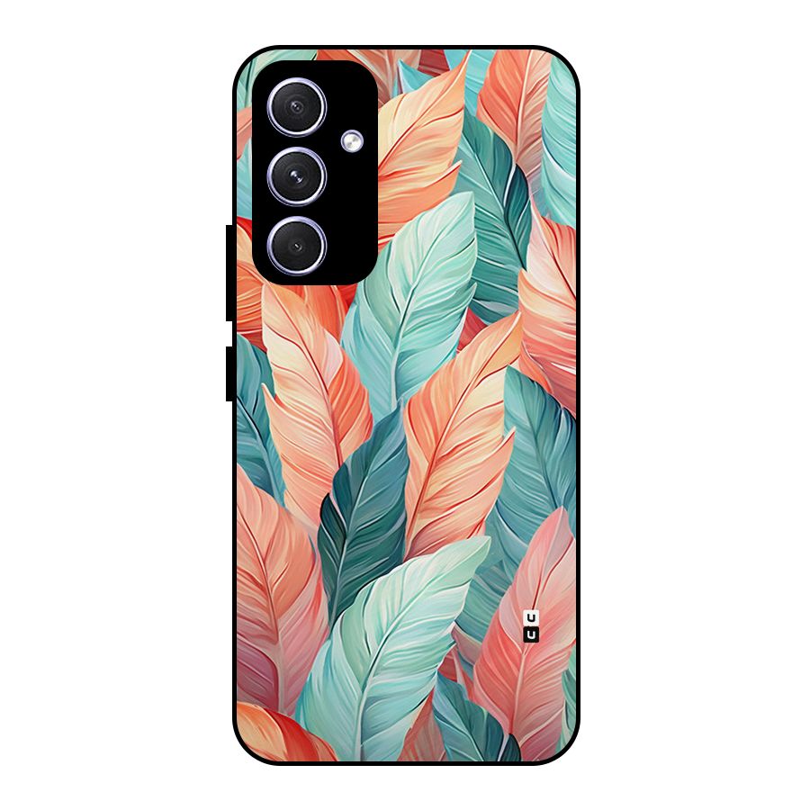 Amazing Colorful Leaves Metal Back Case for Galaxy A54