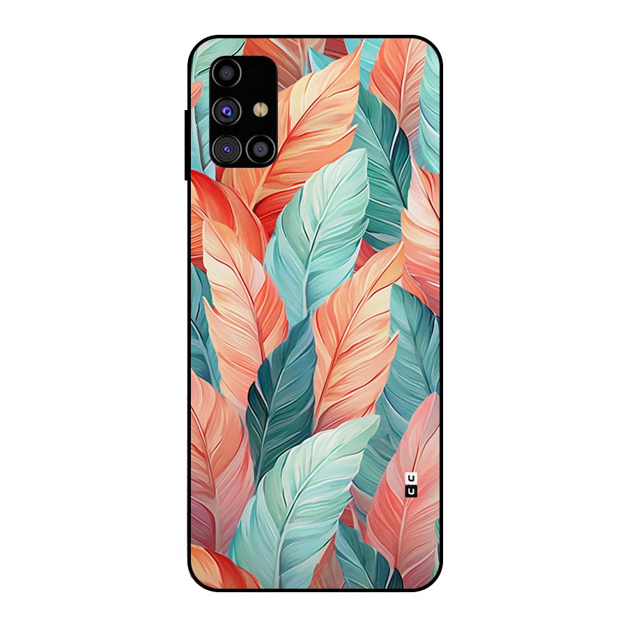 Amazing Colorful Leaves Metal Back Case for Galaxy M31s