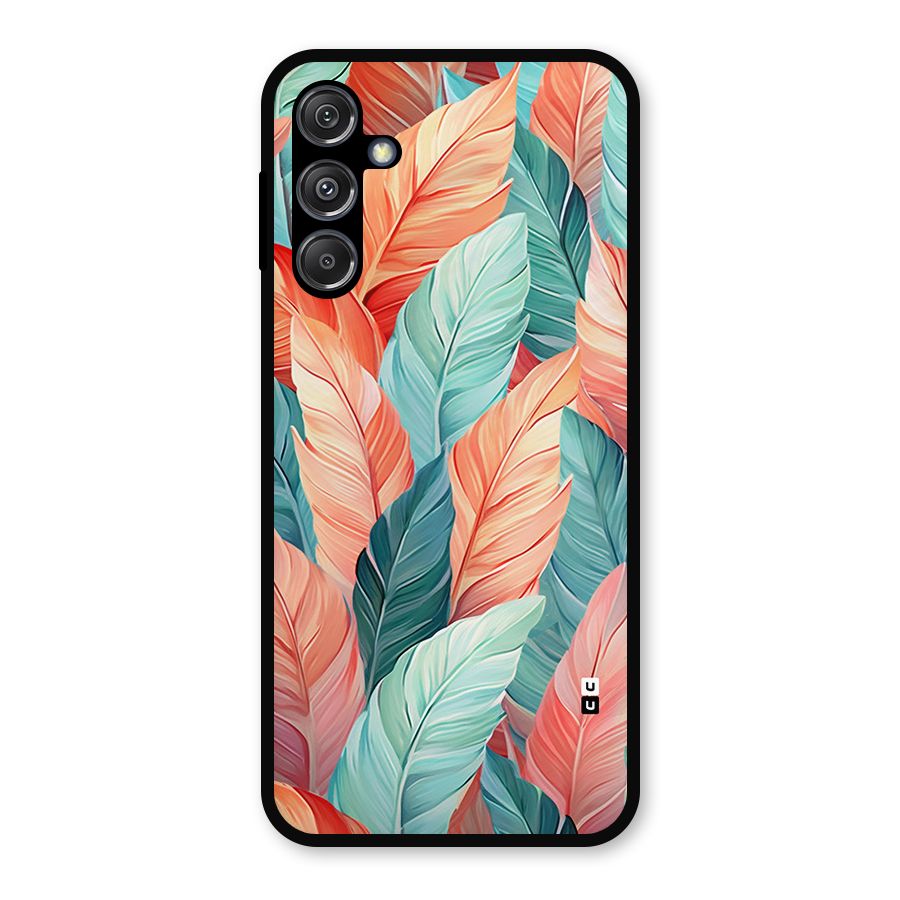 Amazing Colorful Leaves Metal Back Case for Galaxy M34 5G