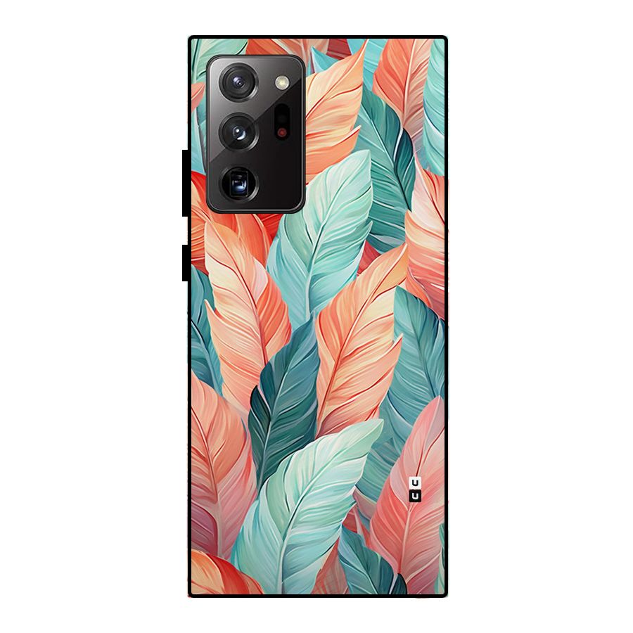 Amazing Colorful Leaves Metal Back Case for Galaxy Note 20 Ultra