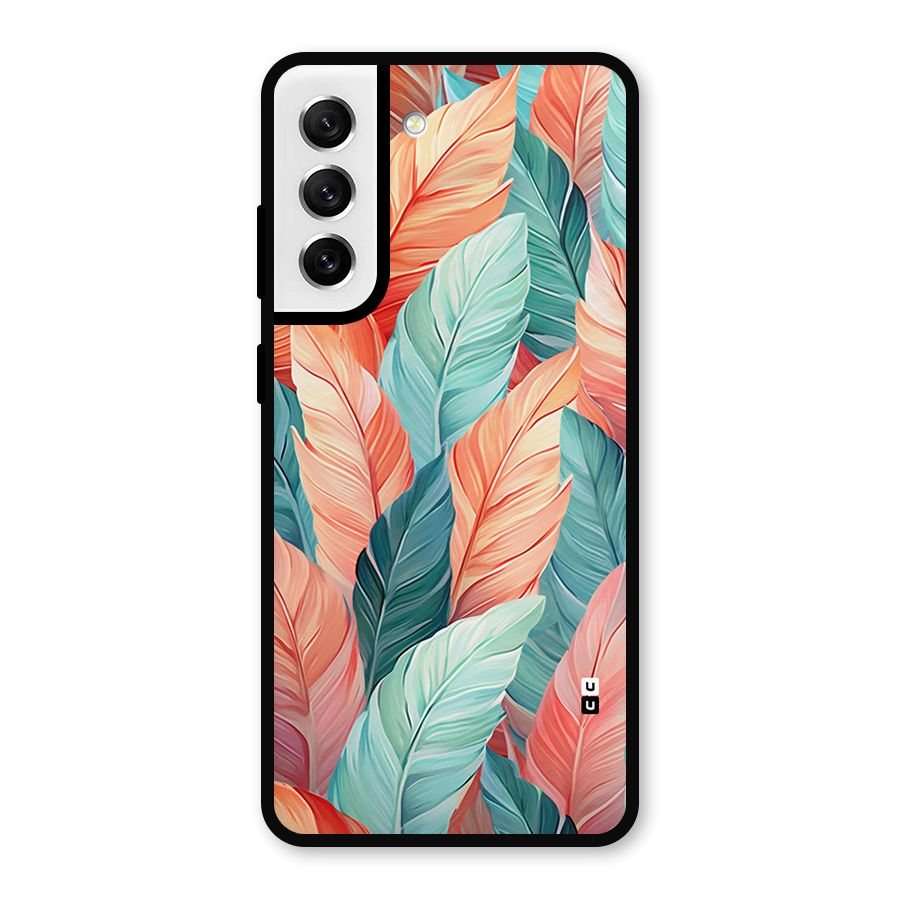 Amazing Colorful Leaves Metal Back Case for Galaxy S21 FE 5G