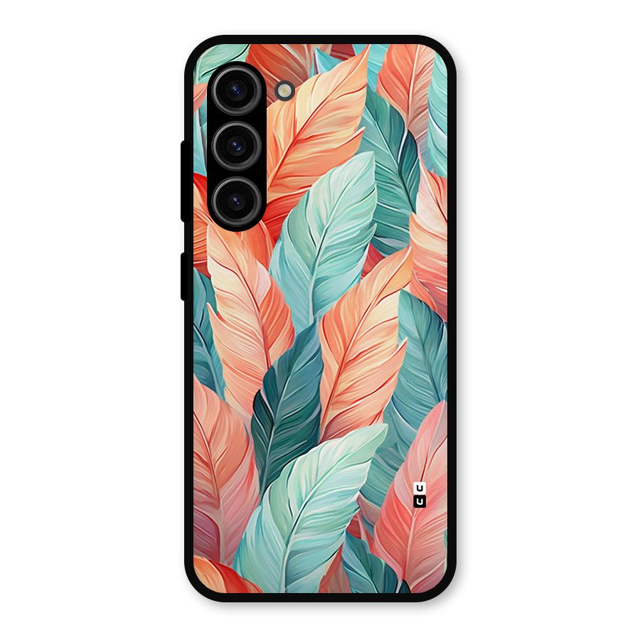 Amazing Colorful Leaves Metal Back Case for Galaxy S23