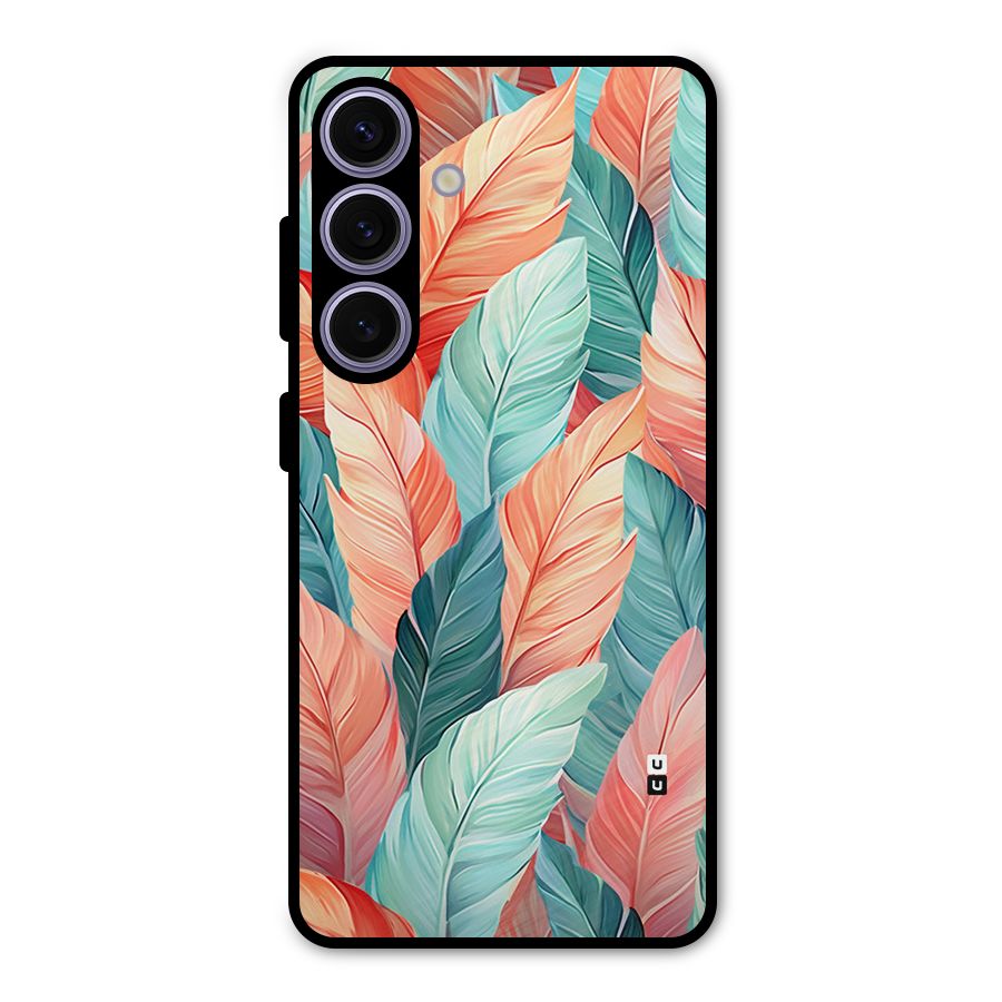 Amazing Colorful Leaves Metal Back Case for Galaxy S24