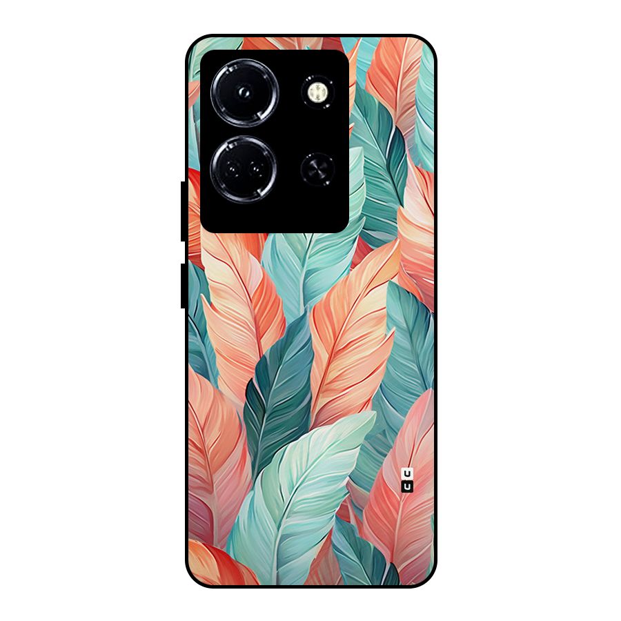 Amazing Colorful Leaves Metal Back Case for Infinix Note 30 5G