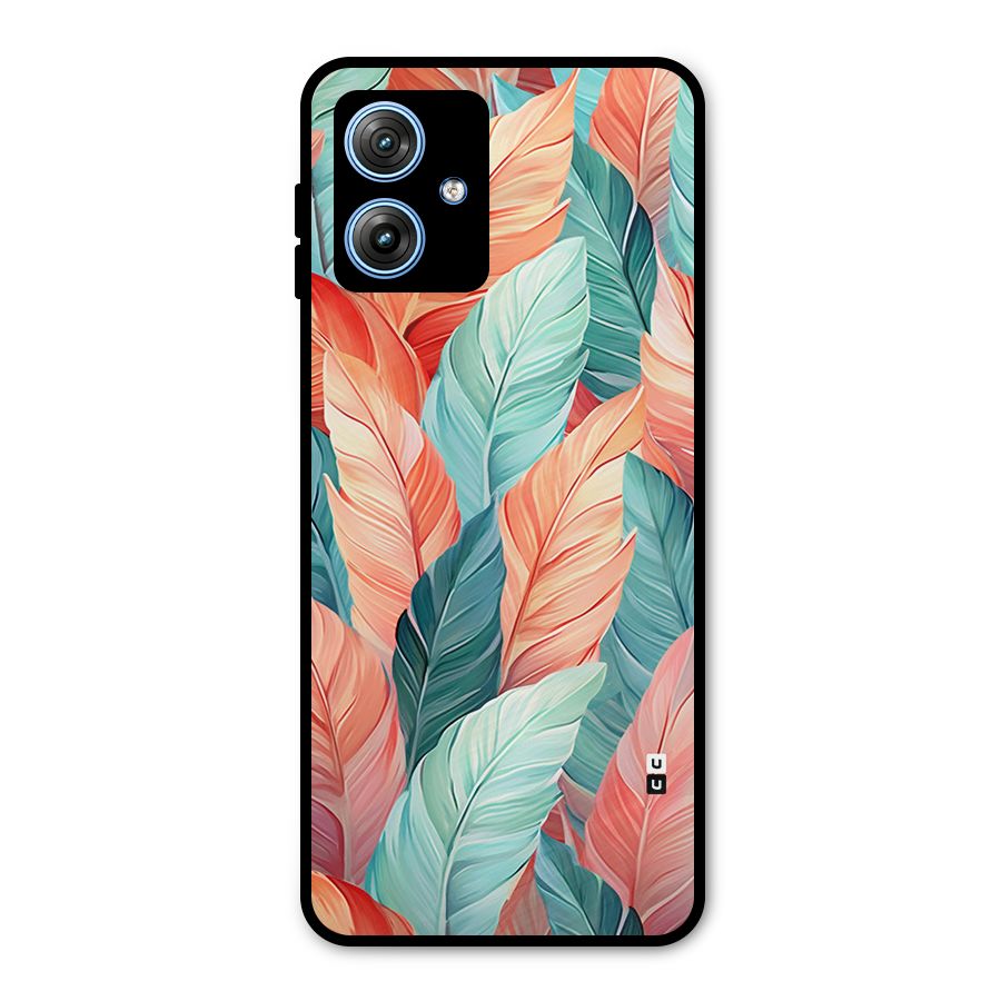 Amazing Colorful Leaves Metal Back Case for Moto G54