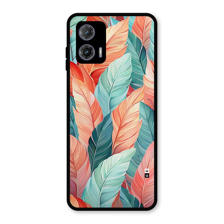 Amazing Colorful Leaves Metal Back Case for Moto G73