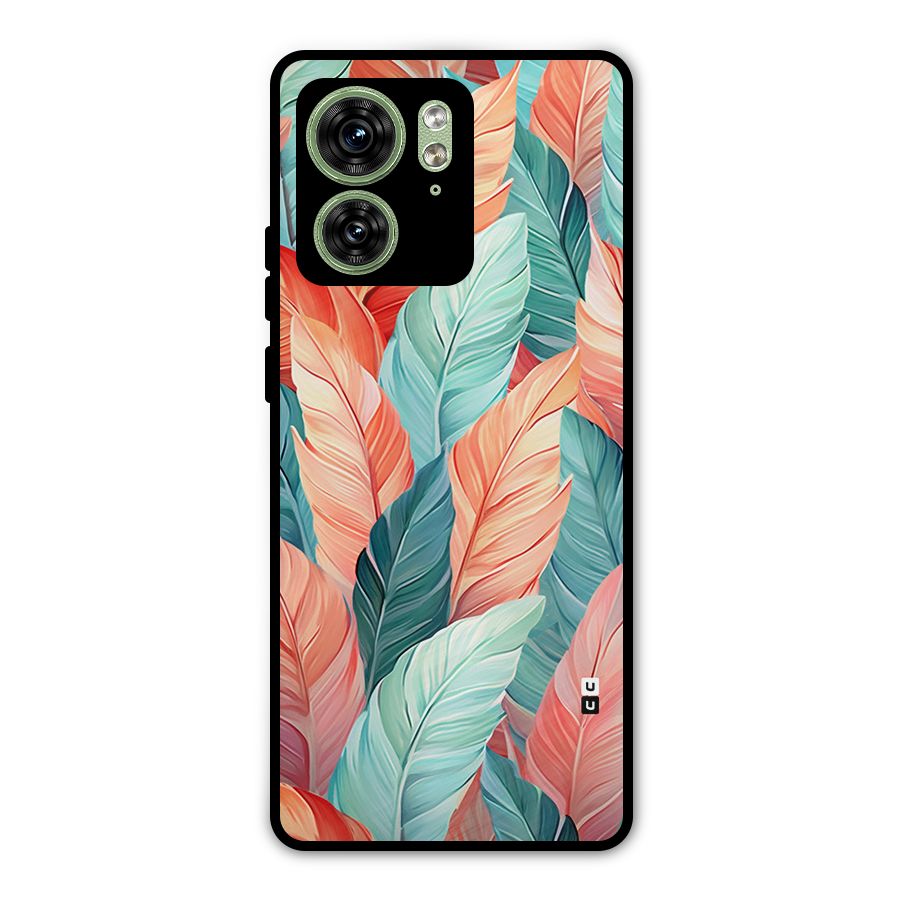 Amazing Colorful Leaves Metal Back Case for Motorola Edge 40 5G