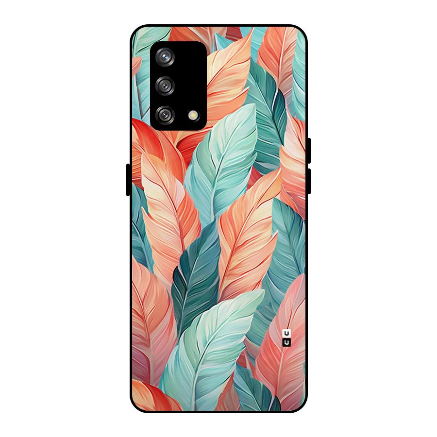 Amazing Colorful Leaves Metal Back Case for Oppo F19
