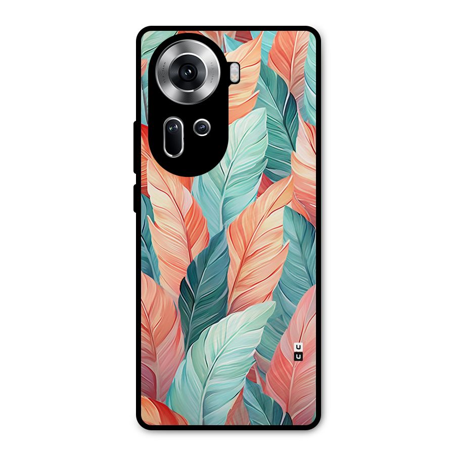 Amazing Colorful Leaves Metal Back Case for Oppo Reno11 5G